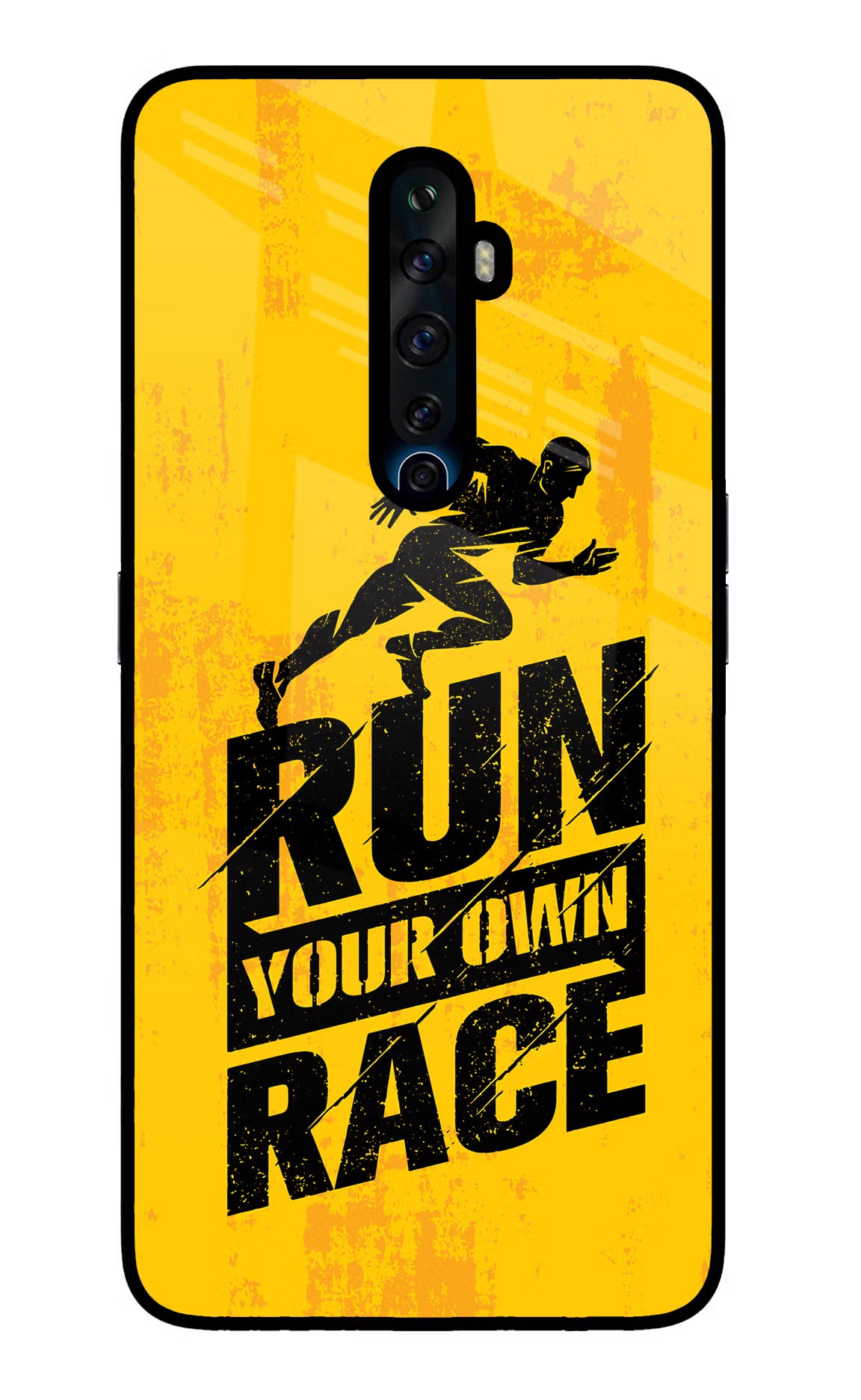 Run Your Own Race Oppo Reno2 Z Glass Case Back Cover by Casekaro
