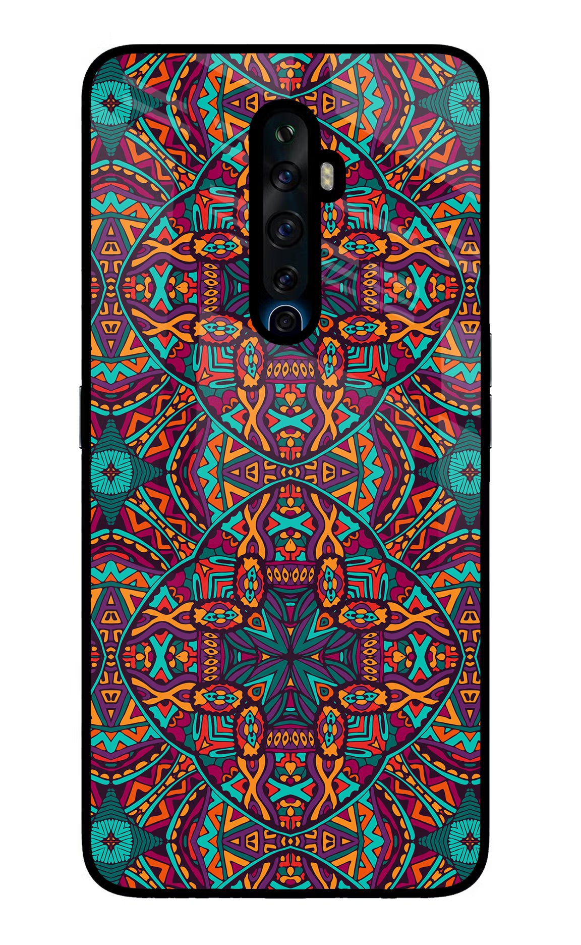Colour Mandala Oppo Reno2 Z Glass Case Back Cover by Casekaro