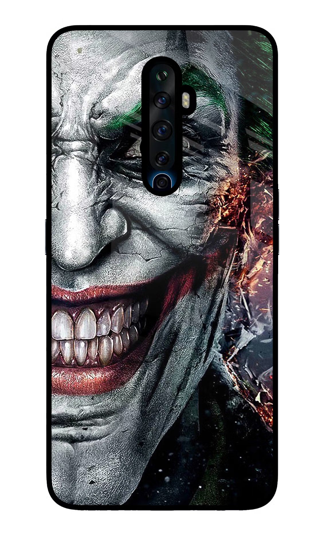 Joker Cam Oppo Reno2 Z Glass Case Back Cover by Casekaro