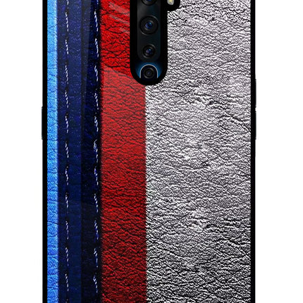 BMW Stripes Oppo Reno2 Z Glass Case Back Cover by Casekaro