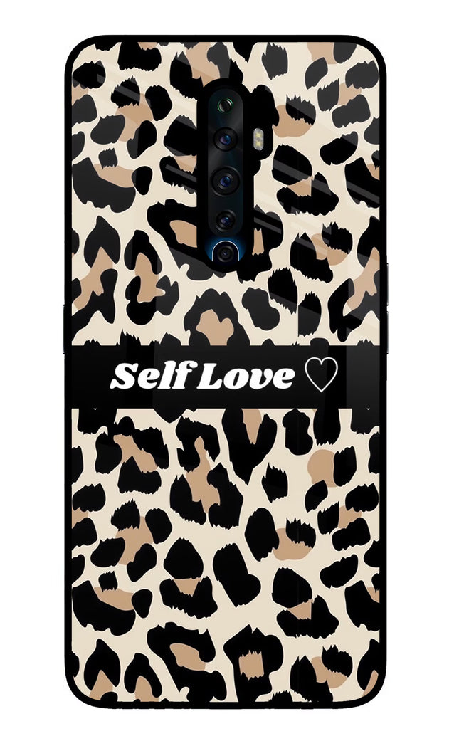 Leopard Print Self Love Oppo Reno2 Z Glass Case Back Cover by Casekaro