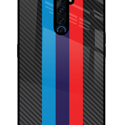 BMW Stripes Pattern Oppo Reno2 Z Glass Case Back Cover by Casekaro