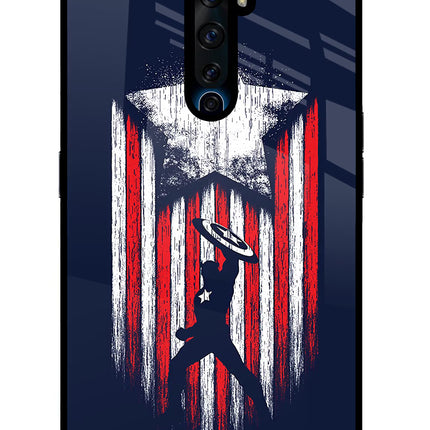 Captain America Marvel Art Oppo Reno2 Z Glass Case Back Cover by Casekaro