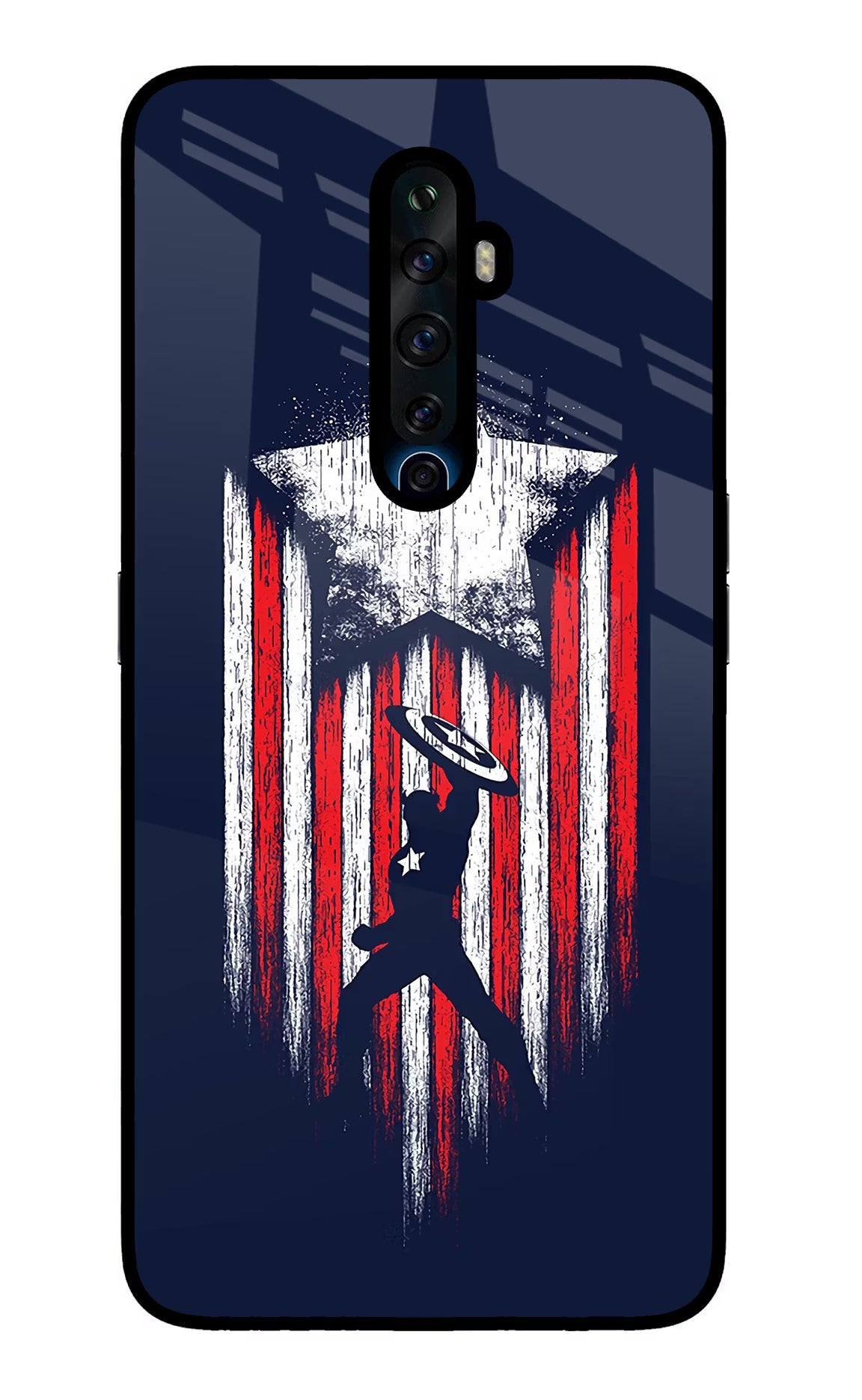 Captain America Marvel Art Oppo Reno2 Z Glass Case Back Cover by Casekaro