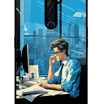 Focused Hustler (AI Generated) Oppo Reno2 Z Glass Case Back Cover by Casekaro
