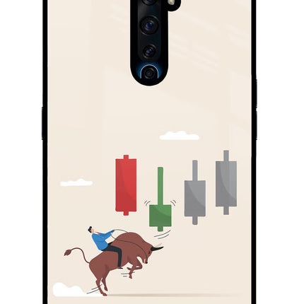 Bull Trading Momentum Oppo Reno2 Z Glass Case Back Cover by Casekaro