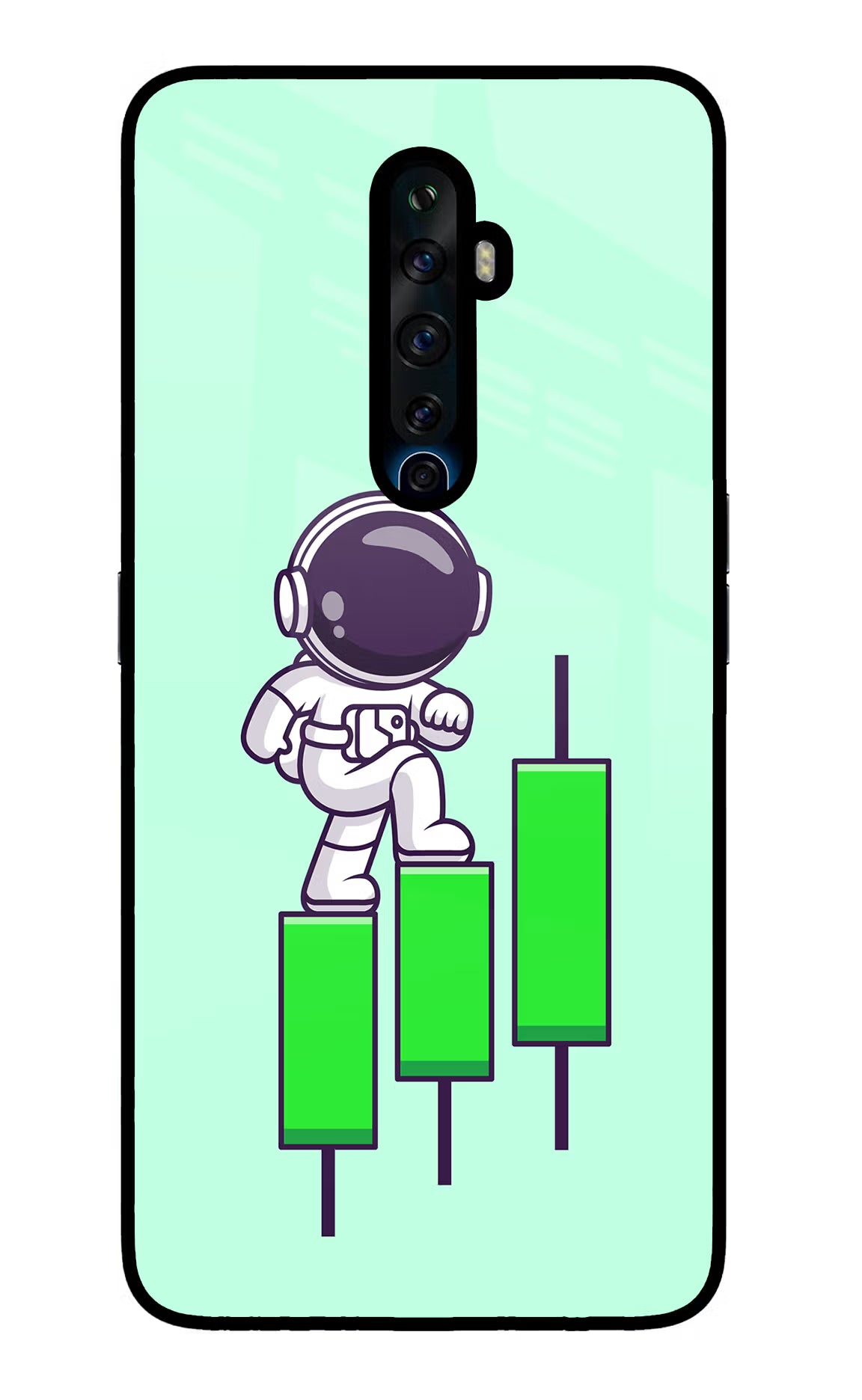 Astronaut Trader Oppo Reno2 Z Glass Case Back Cover by Casekaro
