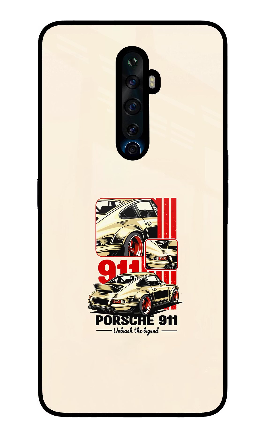 Classic Porsche 911 Oppo Reno2 Z Glass Case Back Cover by Casekaro