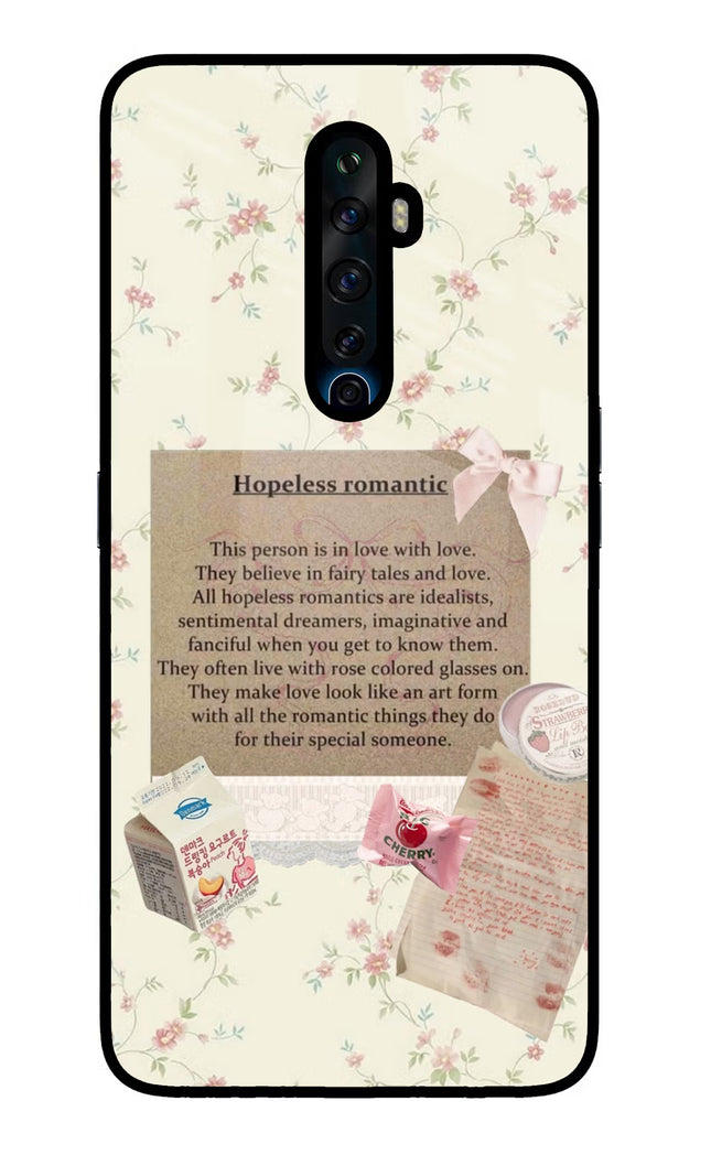 Hopeless Romantic Oppo Reno2 Z Glass Case Back Cover by Casekaro