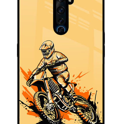 Off-Road Fury Oppo Reno2 Z Glass Case Back Cover by Casekaro