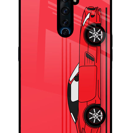 Red Velocity Oppo Reno2 Z Glass Case Back Cover by Casekaro