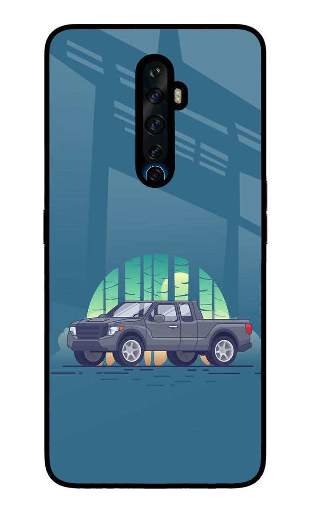 Retro Garage Vibe Oppo Reno2 Z Glass Case Back Cover by Casekaro