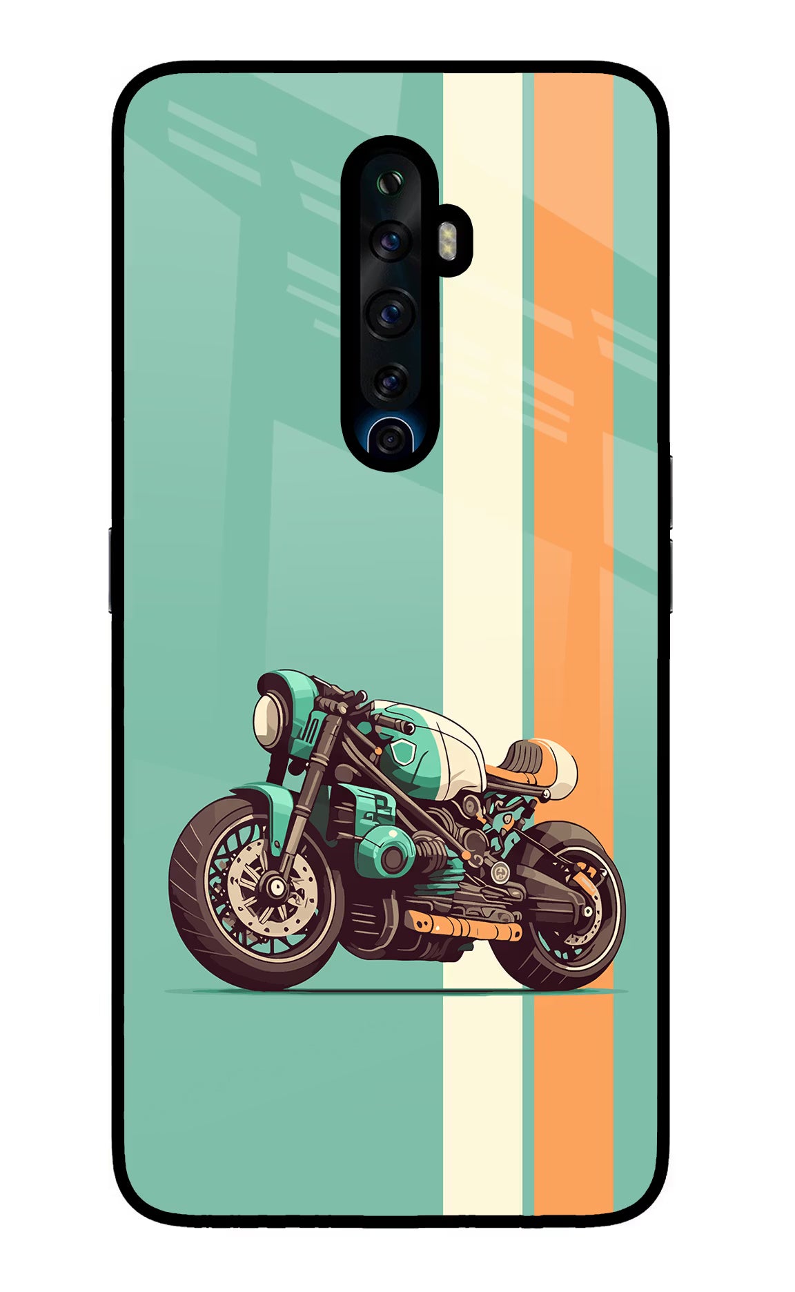 Striped Moto Drift Oppo Reno2 Z Glass Case