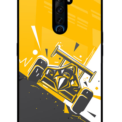 Track King Oppo Reno2 Z Glass Case Back Cover by Casekaro