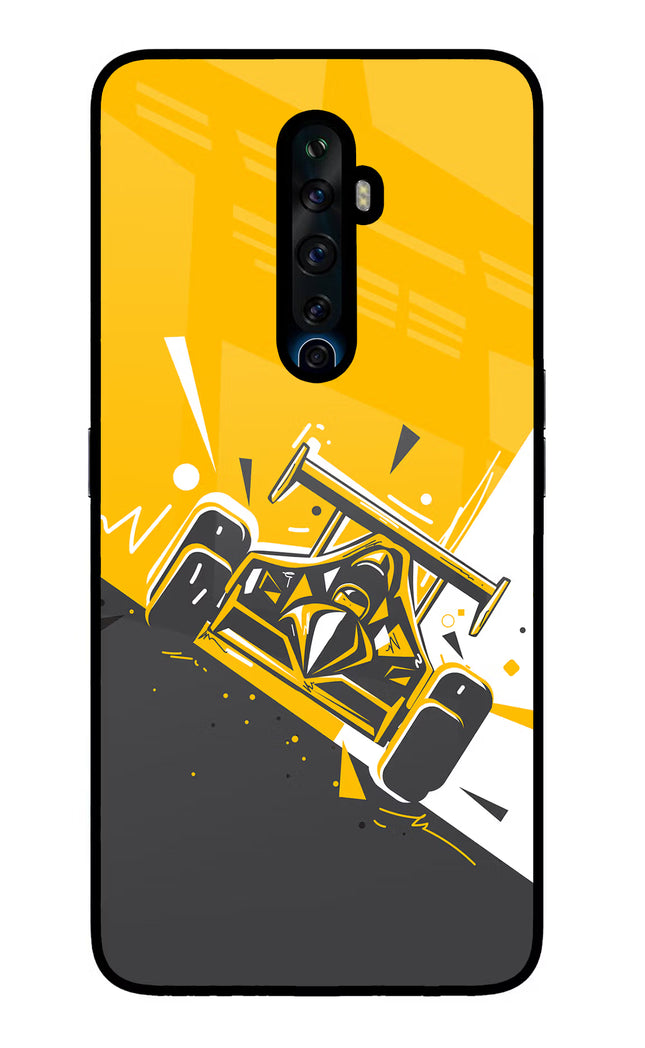 Track King Oppo Reno2 Z Glass Case Back Cover by Casekaro
