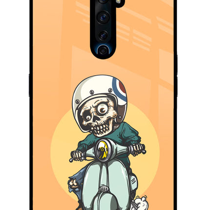 Undead Biker Oppo Reno2 Z Glass Case Back Cover by Casekaro