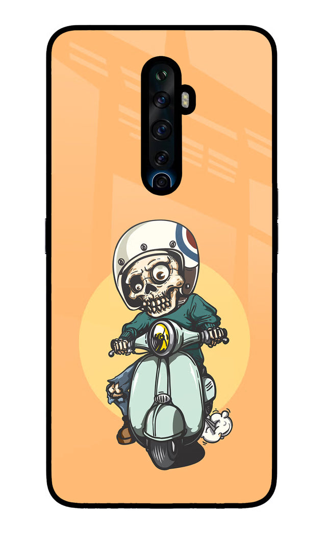 Undead Biker Oppo Reno2 Z Glass Case Back Cover by Casekaro