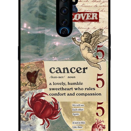 Cancer Zodiac Oppo Reno2 Z Glass Case Back Cover by Casekaro