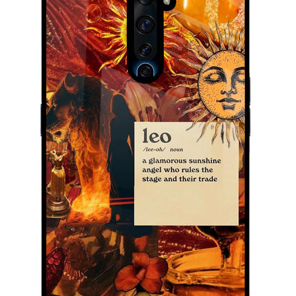 Leo Zodiac Oppo Reno2 Z Glass Case Back Cover by Casekaro