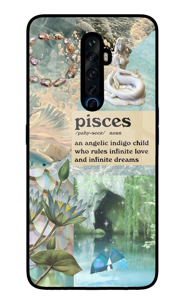 Pisces Zodiac Oppo Reno2 Z Glass Case Back Cover by Casekaro