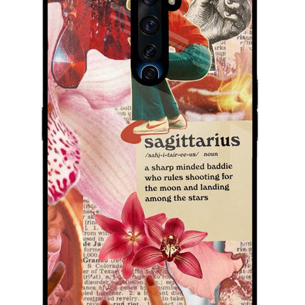 Sagittarius Zodiac Oppo Reno2 Z Glass Case Back Cover by Casekaro