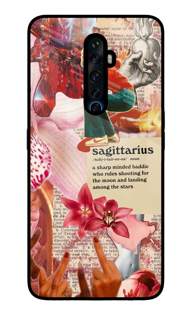 Sagittarius Zodiac Oppo Reno2 Z Glass Case Back Cover by Casekaro