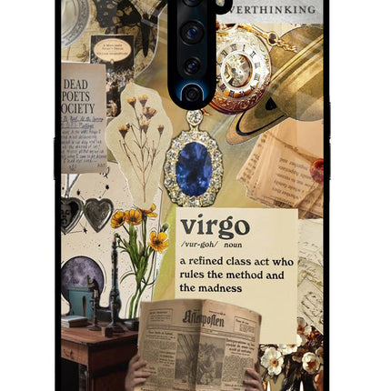 Virgo Zodiac Oppo Reno2 Z Glass Case Back Cover by Casekaro