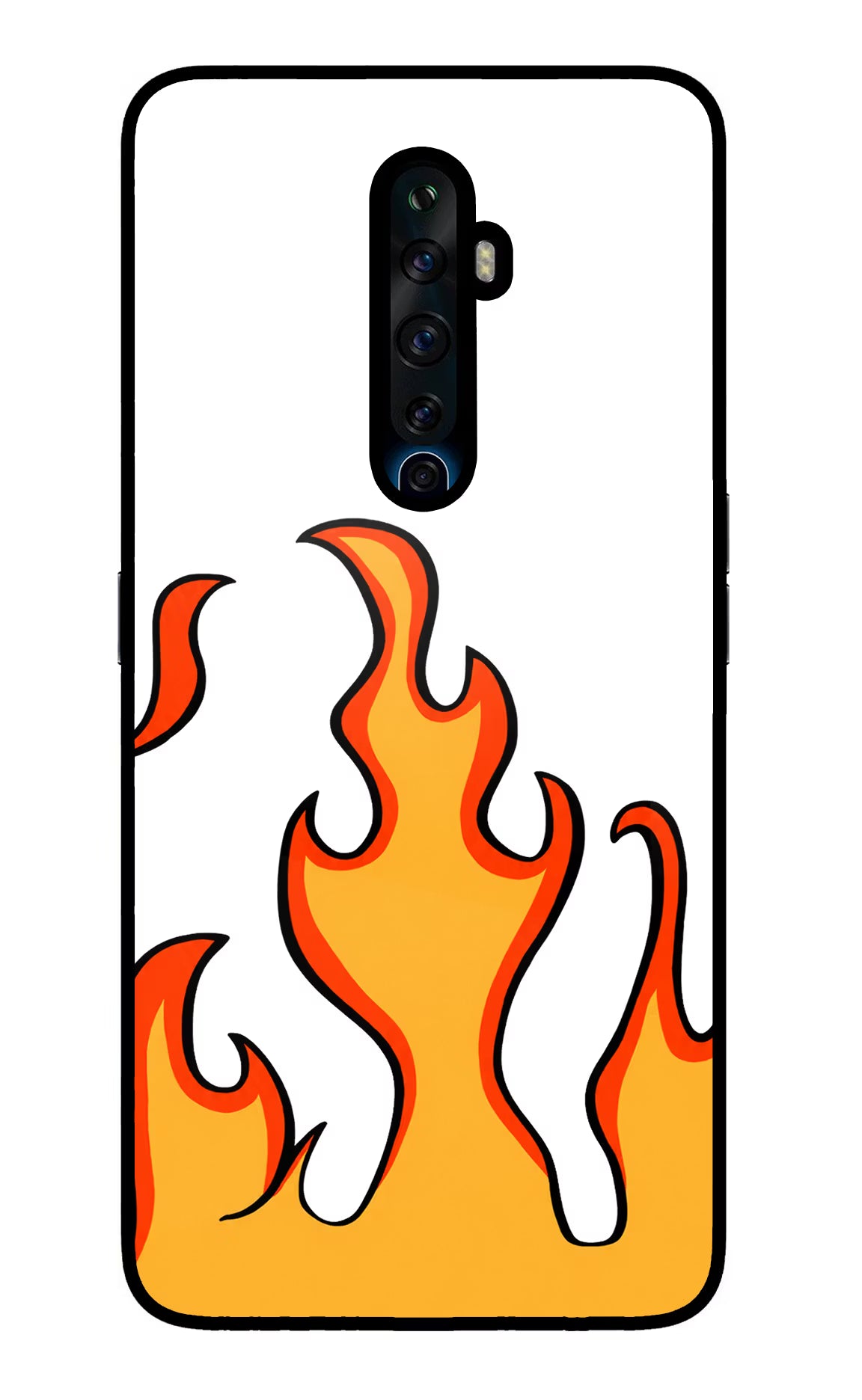 Fired Up – White Oppo Reno2 Z Glass Case