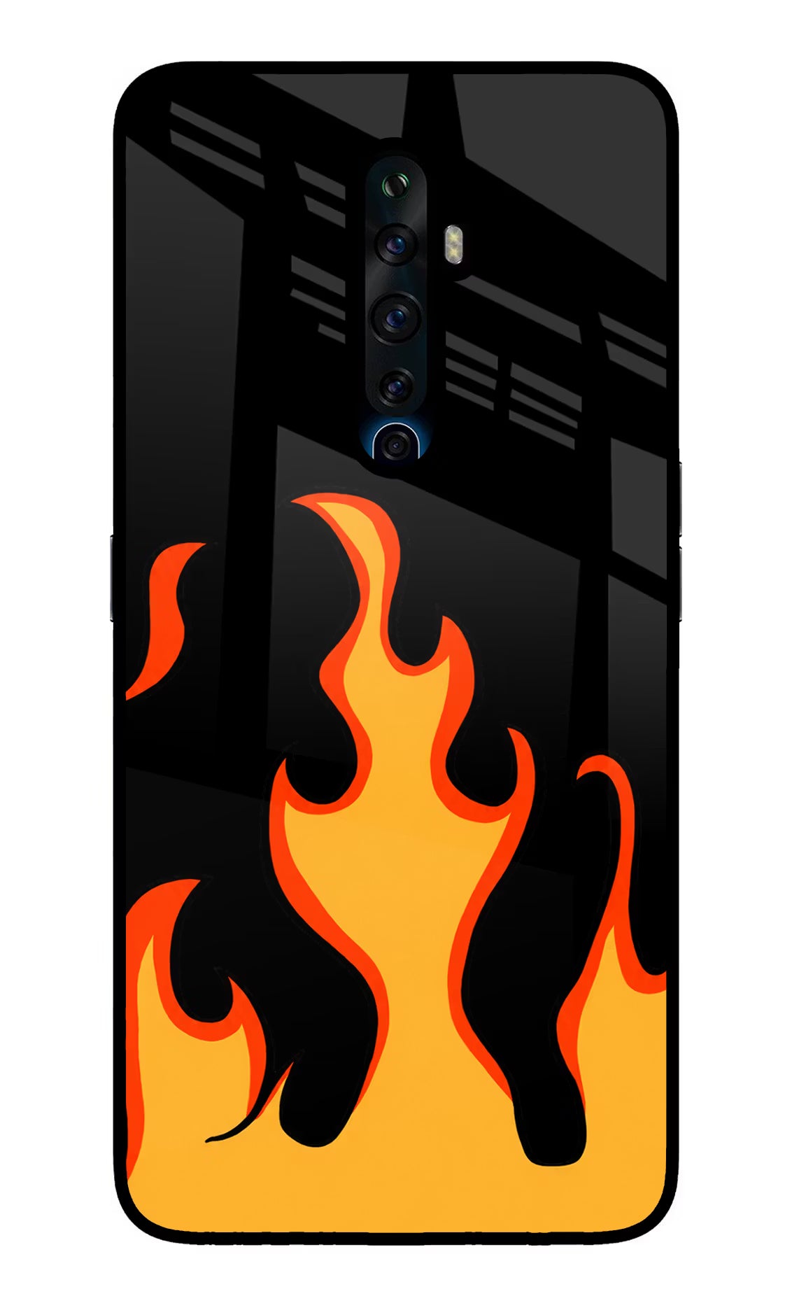 Fired Up – Black Oppo Reno2 Z Glass Case