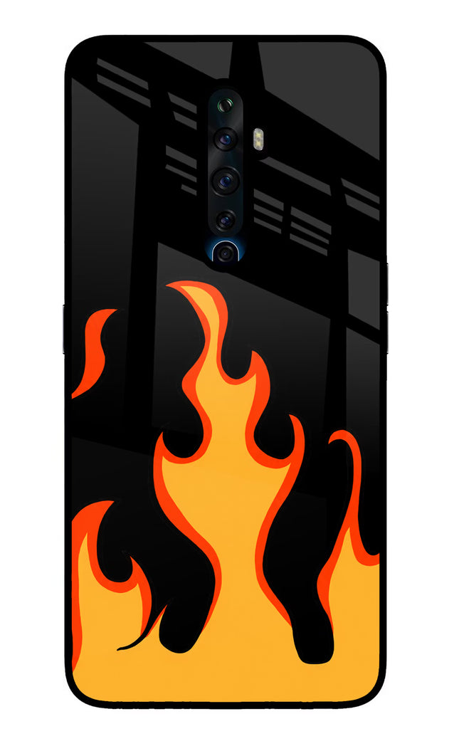 Fired Up – Black Oppo Reno2 Z Glass Case Back Cover by Casekaro
