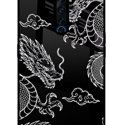 Twin Dragons Oppo Reno2 Z Glass Case Back Cover by Casekaro