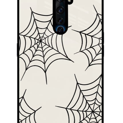 Spider Web Oppo Reno2 Z Glass Case Back Cover by Casekaro