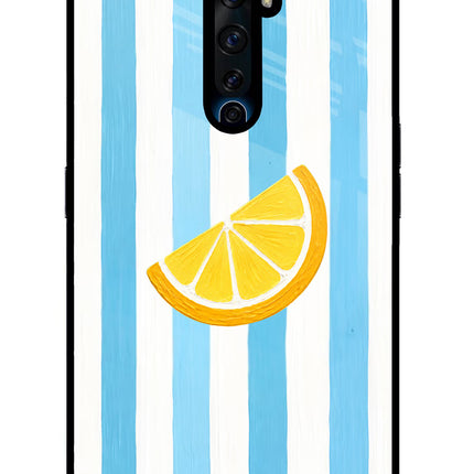 Summer Lemon Oppo Reno2 Z Glass Case Back Cover by Casekaro