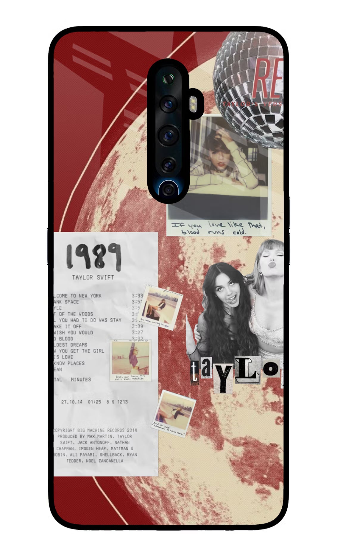 Taylor Swift Oppo Reno2 Z Glass Case