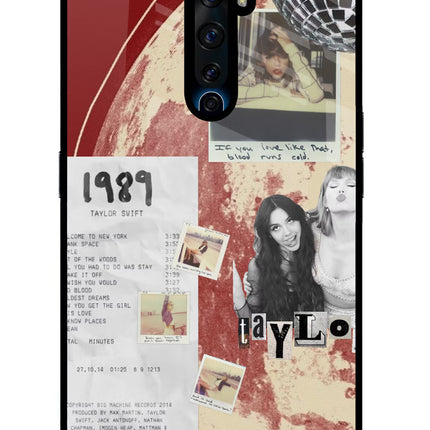 Taylor Swift Oppo Reno2 Z Glass Case Back Cover by Casekaro