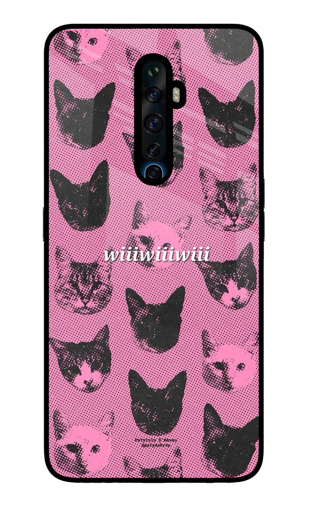 Pink Cats Oppo Reno2 Z Glass Case Back Cover by Casekaro