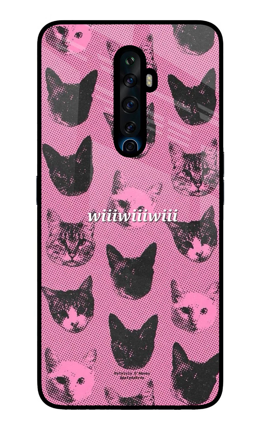 Pink Cats Oppo Reno2 Z Back Cover, Glass case