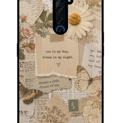 Vintage case Oppo Reno2 Z Glass Case Back Cover by Casekaro