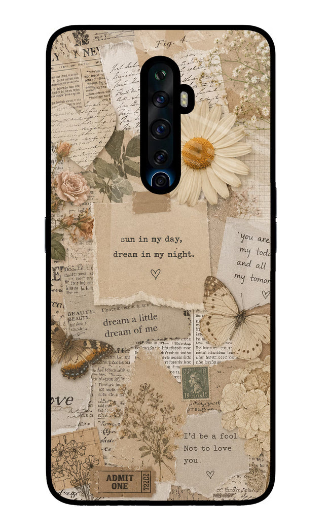 Vintage case Oppo Reno2 Z Glass Case Back Cover by Casekaro