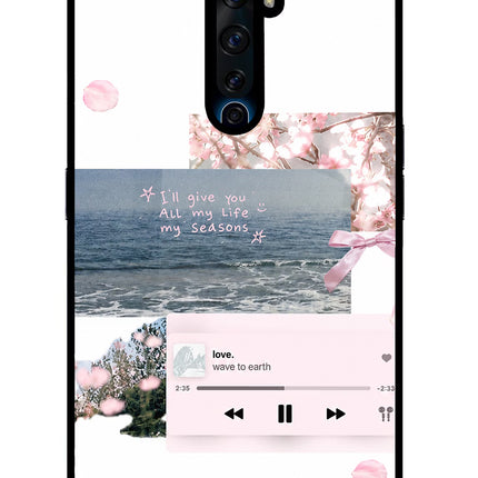 Wave to earth Oppo Reno2 Z Glass Case Back Cover by Casekaro