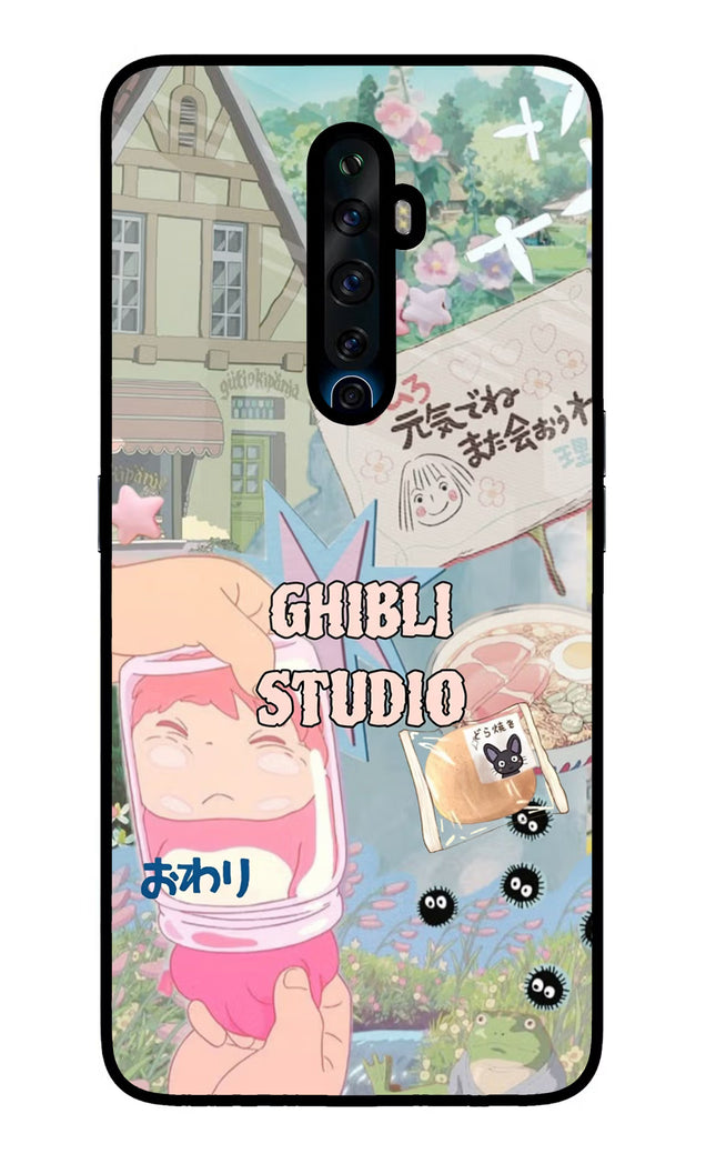 Studio Ghibli Oppo Reno2 Z Glass Case Back Cover by Casekaro