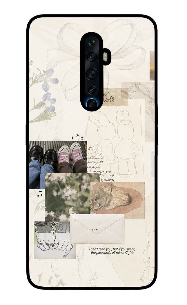 Soft Aesthetic Oppo Reno2 Z Glass Case Back Cover by Casekaro