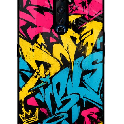 Graffiti Vibe Oppo Reno2 Z Glass Case Back Cover by Casekaro