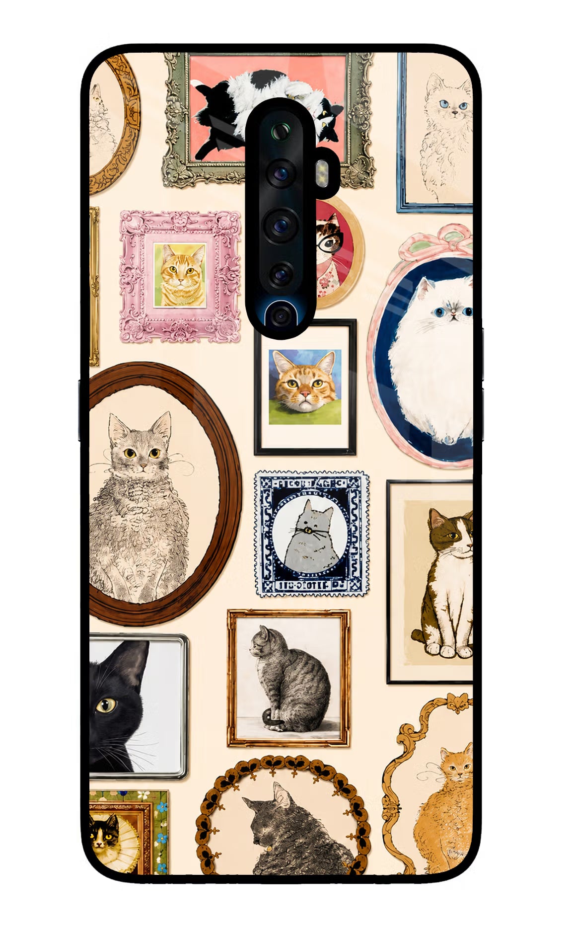 Mirror Cats Oppo Reno2 Z Glass Case