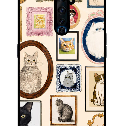 Mirror Cats Oppo Reno2 Z Glass Case Back Cover by Casekaro