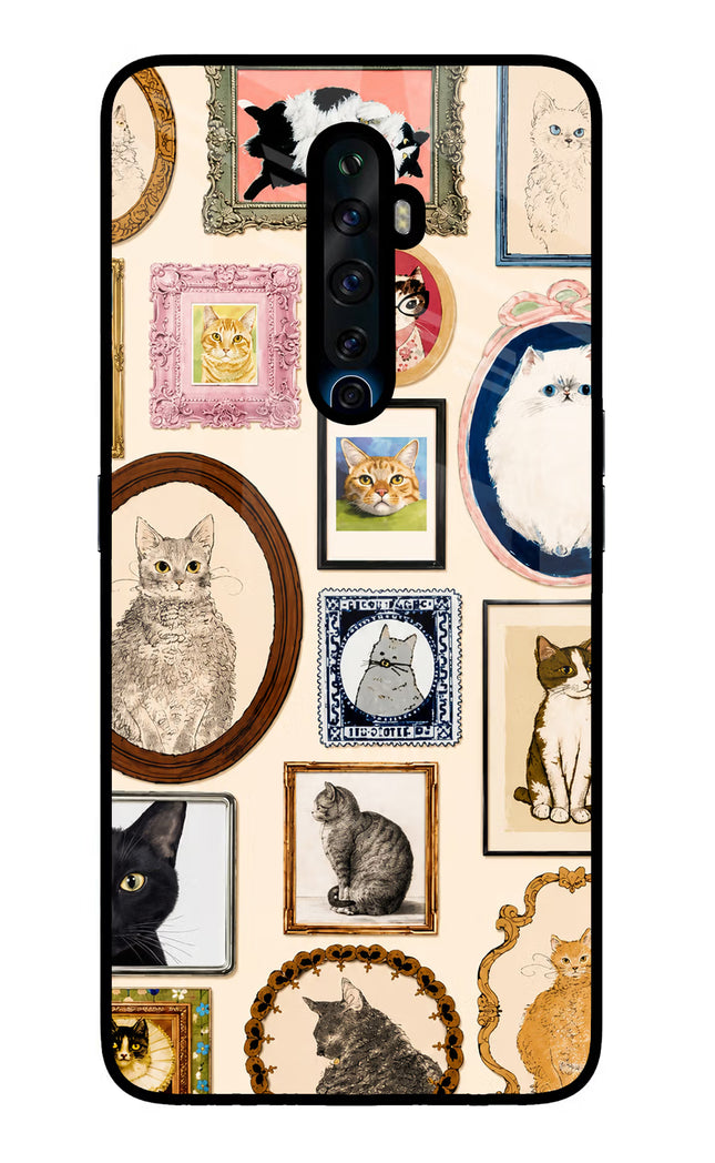 Mirror Cats Oppo Reno2 Z Glass Case Back Cover by Casekaro