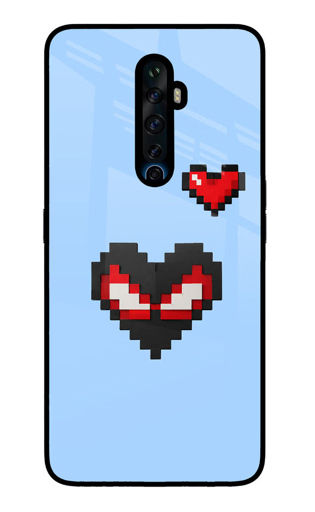Peter Heart Oppo Reno2 Z Glass Case Back Cover by Casekaro