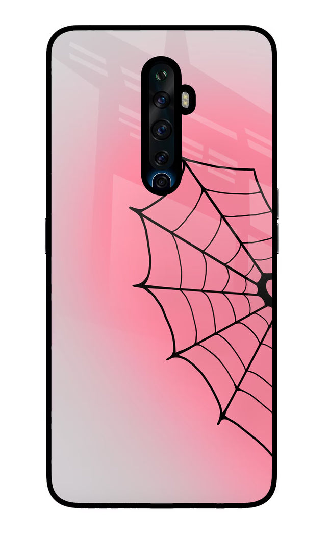 Pink Web Oppo Reno2 Z Glass Case Back Cover by Casekaro