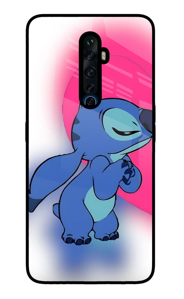 Stitch Hug Oppo Reno2 Z Glass Case Back Cover by Casekaro