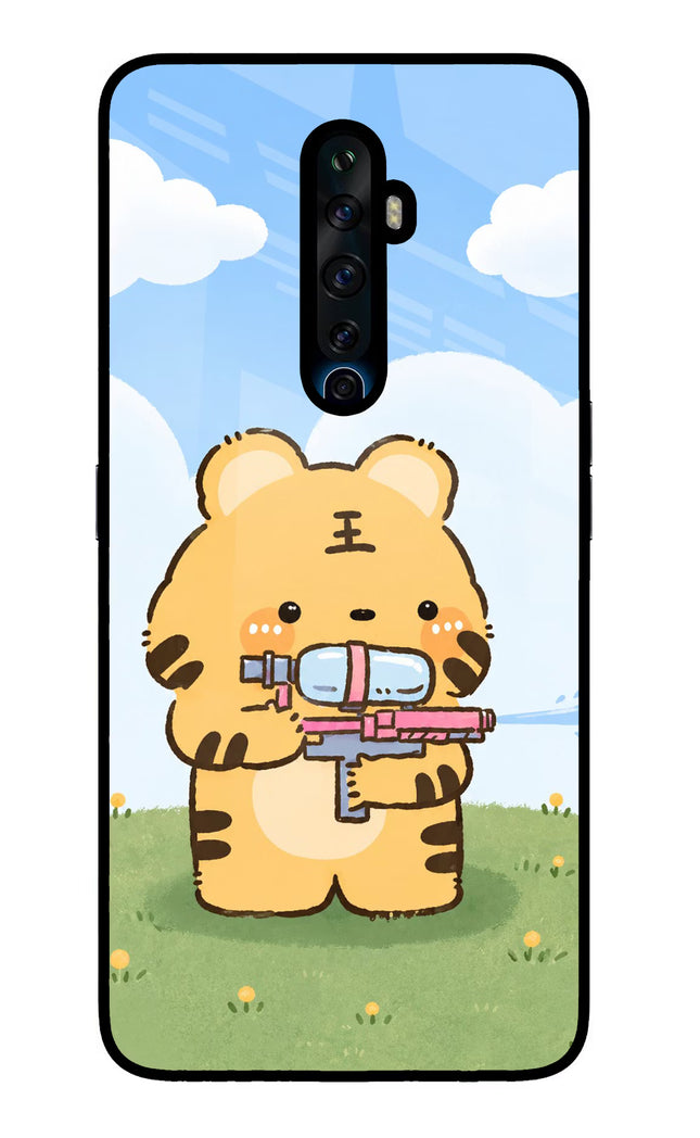 Tiger Treat Oppo Reno2 Z Glass Case Back Cover by Casekaro